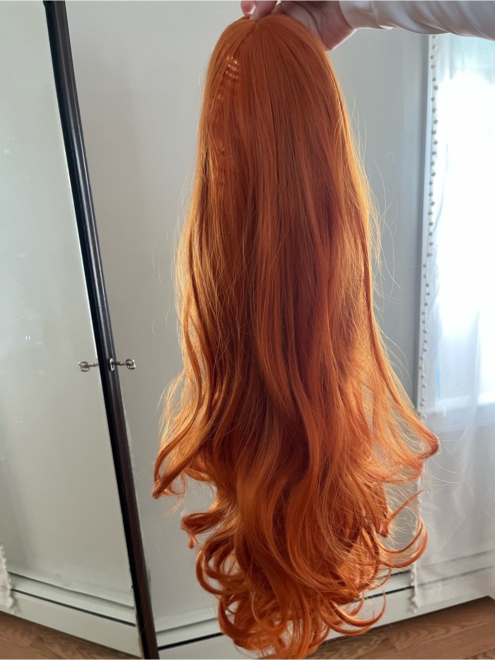 Long Wavy Orange Women’s Hairpiece Wig - Vibrant Copper Tone